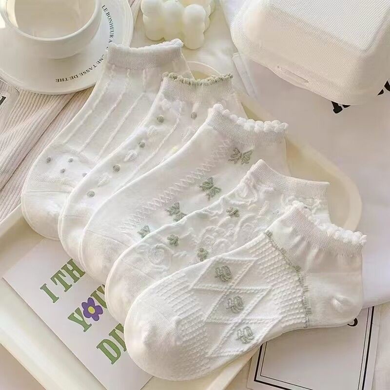 Vớ Mỏng Cổ Thấp Thấm Hút Mồ Hôi Thời Trang Xuân Hè Dễ Phối Đồ