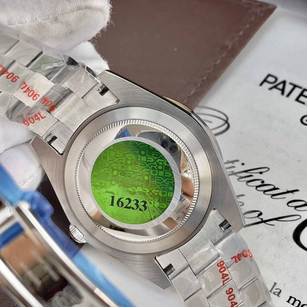 Đồng hồ Nam Rolexs day date mặt mặt đá vành đá số đá dây dọc đá vỏ trắng máy nhật dòng cơ Automatic 41mm