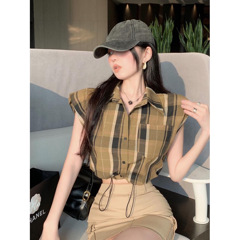 Áo Sơ Mi Ngắn Eo Cao Phong Cách Hàn Quốc Thời Trang Mùa Hè Hàng Mới Dành Cho Bạn Nữ