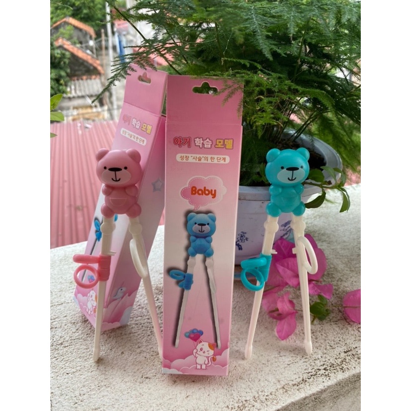 Đũa tập ăn , đũa ăn dặm gấu + hộp