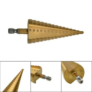 Mũi khoan tháp chuôi lục giác thép gió HSS mạ titan 4-32mm khoan nhôm, nhựa, gỗ C27
