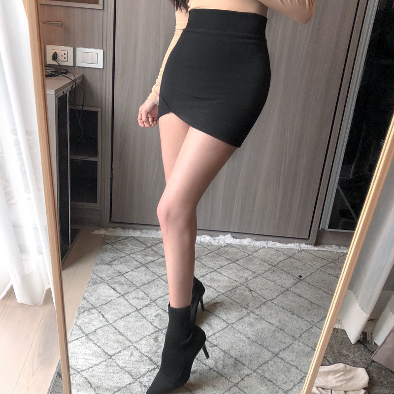 Jiashucheng Chân Váy Đen Ôm Dáng Co Giãn Phong Cách Hàn Quốc Gợi Cảm Mùa Hè Cho Nữ