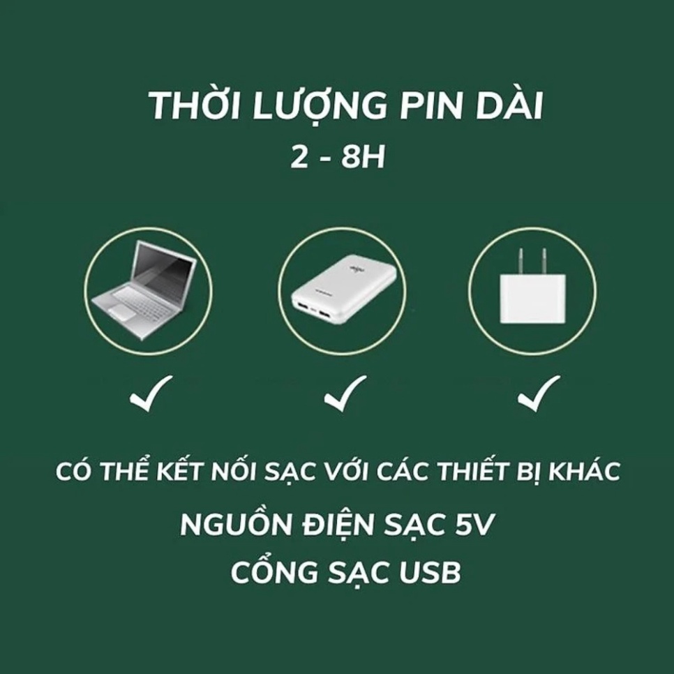 Quạt tích điện để bàn mini Super gấp gọn có thể kéo dài-cổng sạc usb tiện dụng - 3 tốc độ gió xoay 360 - BH3 Tháng | BigBuy360 - bigbuy360.vn
