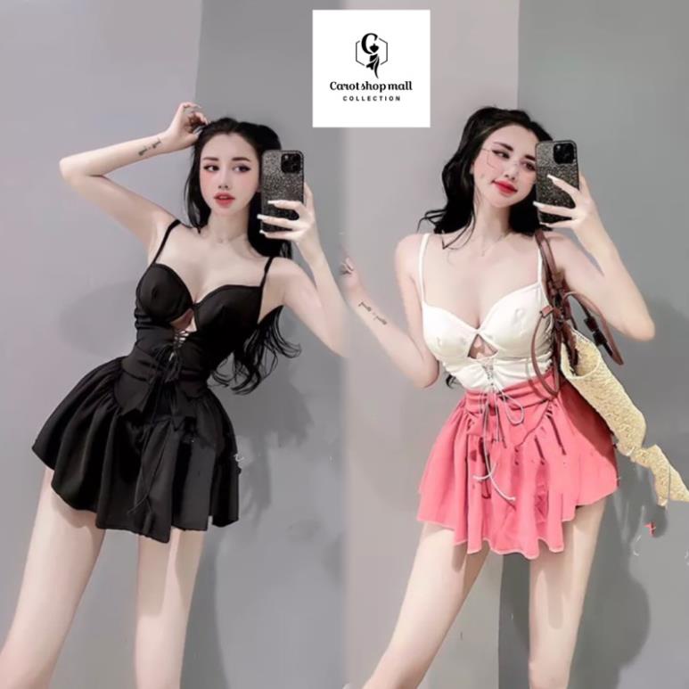 Set áo 2 dây mút ngực váy xoè