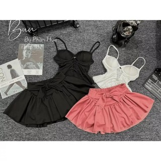 Set áo 2 dây mút ngực váy xoè