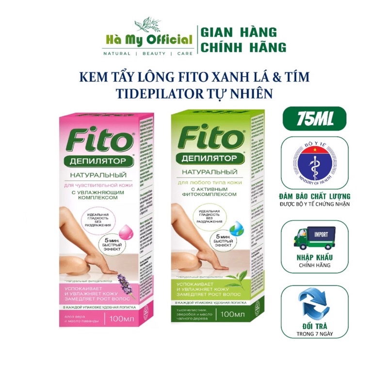Kem Tẩy Lông & Dưỡng Triệt Lông Fito Xanh Lá & Tím Tidepilator Tự Nhiên Dành Cho Mọi Loại Da & Nhạy Cảm