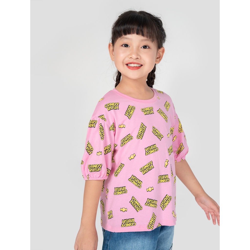 Áo phông bé gái chất liệu Cotton USA tay phồng CANIFA - 1TS21S012