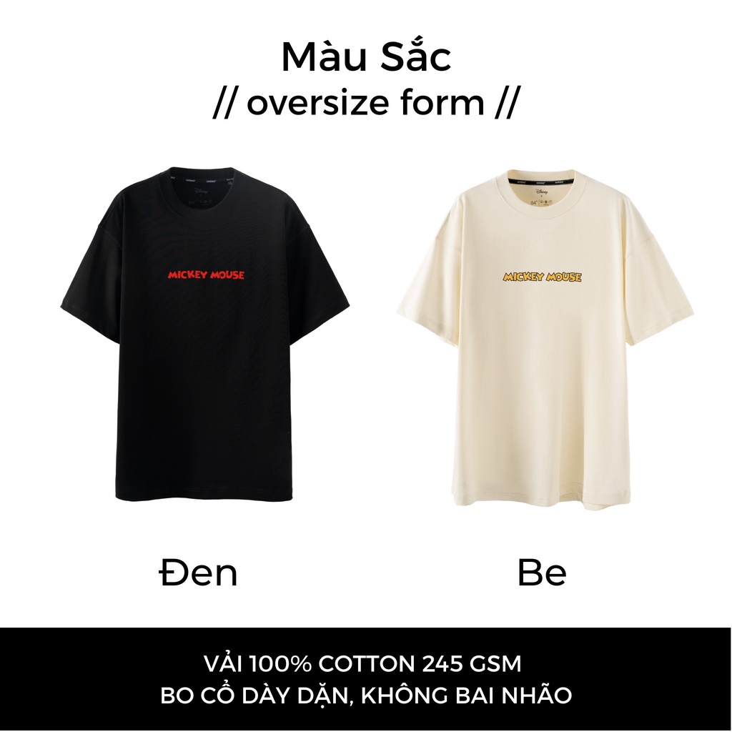 Áo thun oversize Mickey Disney Typo - thương hiệu 84RISING