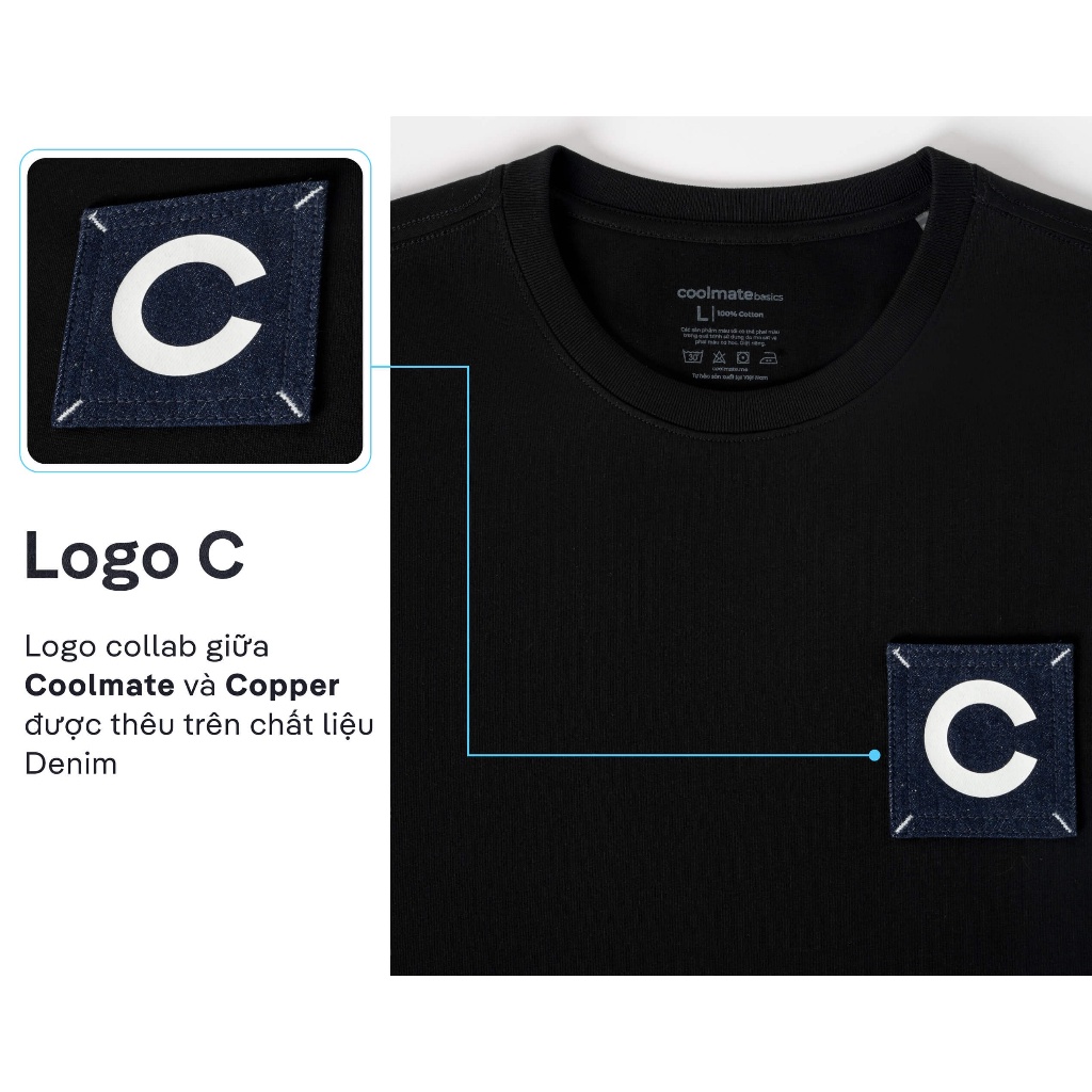[Coolmate x Copper Denim] Áo thun phối Jean - thương hiệu Coolmate