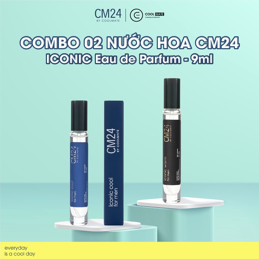 Combo 2 nước hoa nam ICONIC COOL WARM Eau de Parfum 9ml - thương hiệu CM24