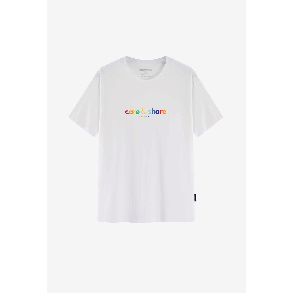 Áo Thun Cotton in Care &amp; Share Rainbow - Trắng / Đen - thương hiệu Coolmate