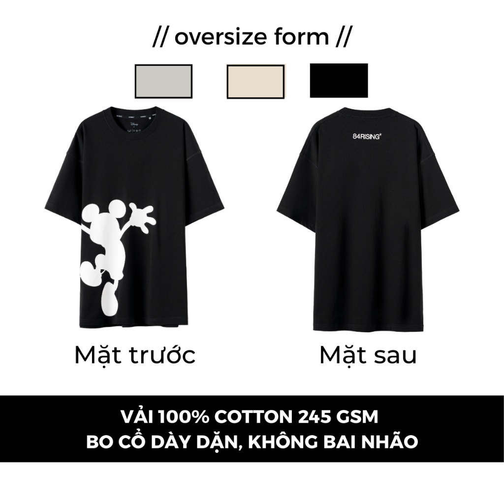 Áo thun Disney oversize 84RISING Happy Mickey - thương hiệu Coolmate