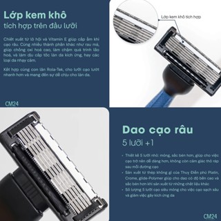 Bộ 2 lưỡi dao cạo râu loại 5 lưỡi +1 - thương hiệu CM24