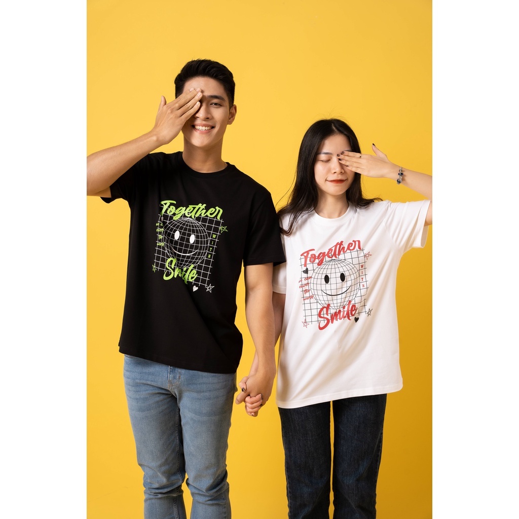 Áo Thun Đôi Cotton Compact in Smile Together Care &amp; Share - thương hiệu Coolmate