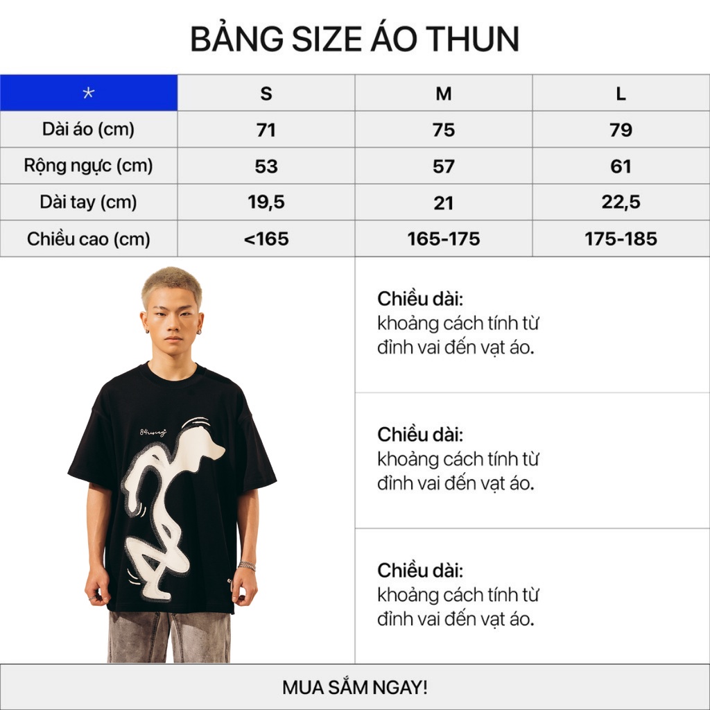 Áo Thun T-shirt Oversize 84RISING Walk Tee MÀU ĐEN - thương hiệu 84RISING