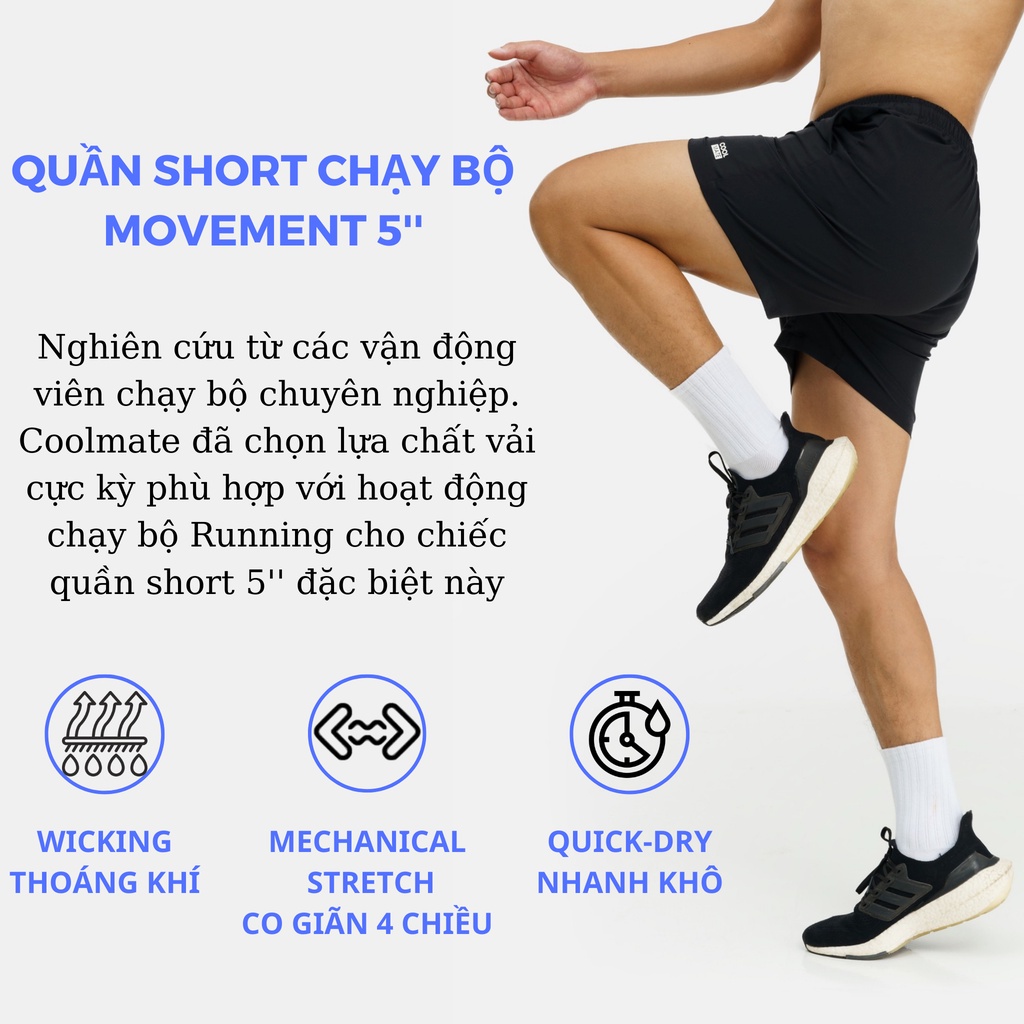 Quần short nam Movement 5" co giãn Coolmate