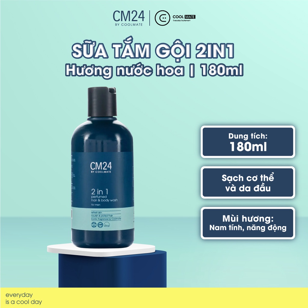 CM24 Dầu gội sữa tắm 2in1 hương nước hoa thương hiệu 180ml