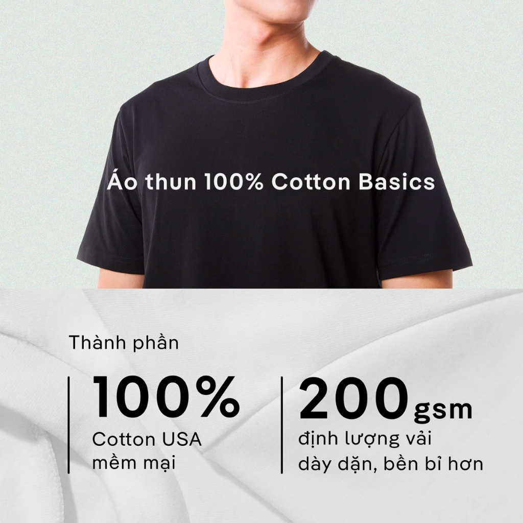 Combo 3 Áo Thun 100% cotton Coolmate Basics 200gsm - thương hiệu Coolmate