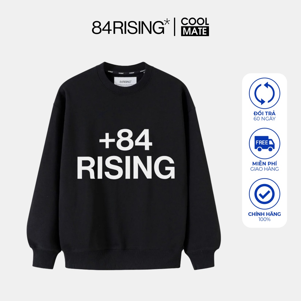 Áo Nỉ chân cua oversize +84 LOGO CALIGRAPHY SWEATER CREAM - 84RISING