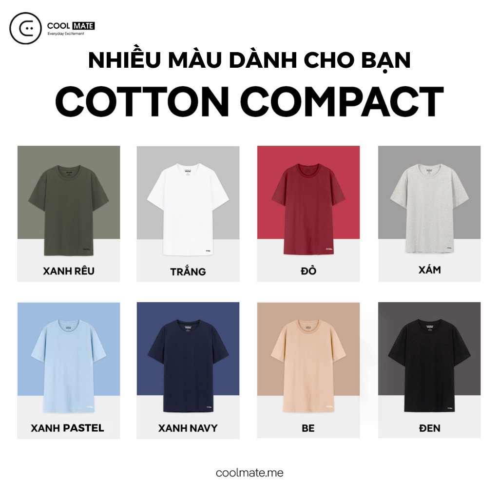 Áo thun nam ngắn tay Cotton Compact phiên bản Premium chống nhăn Coolmate | BigBuy360 - bigbuy360.vn