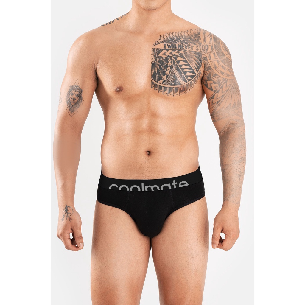 Combo 3 Quần lót Brief vải Cotton Modal co giãn màu đen cạp mới - thương hiệu Coolmate