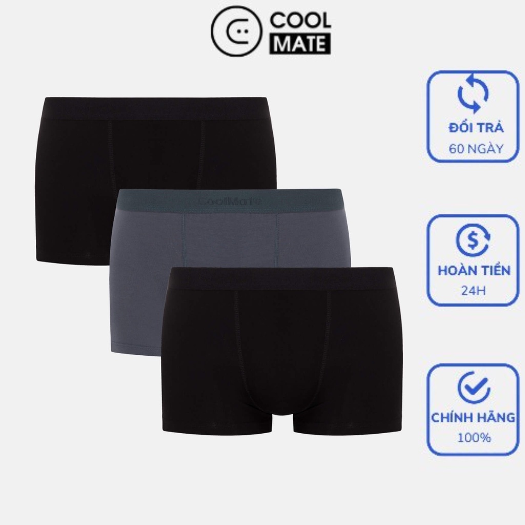 Combo 3 quần lót nam Trunk Modal (Gỗ sồi) kháng khuẩn thương hiệu Coolmate