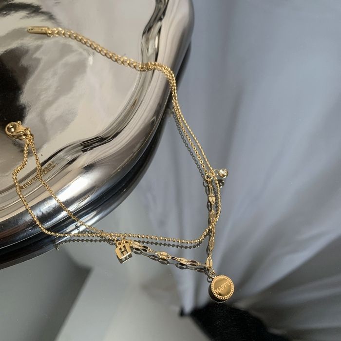 Lắc Chân Hai Lớp Bằng Thép Titan Mặt Hình Bướm Cá Tính Dễ Phối Đồ