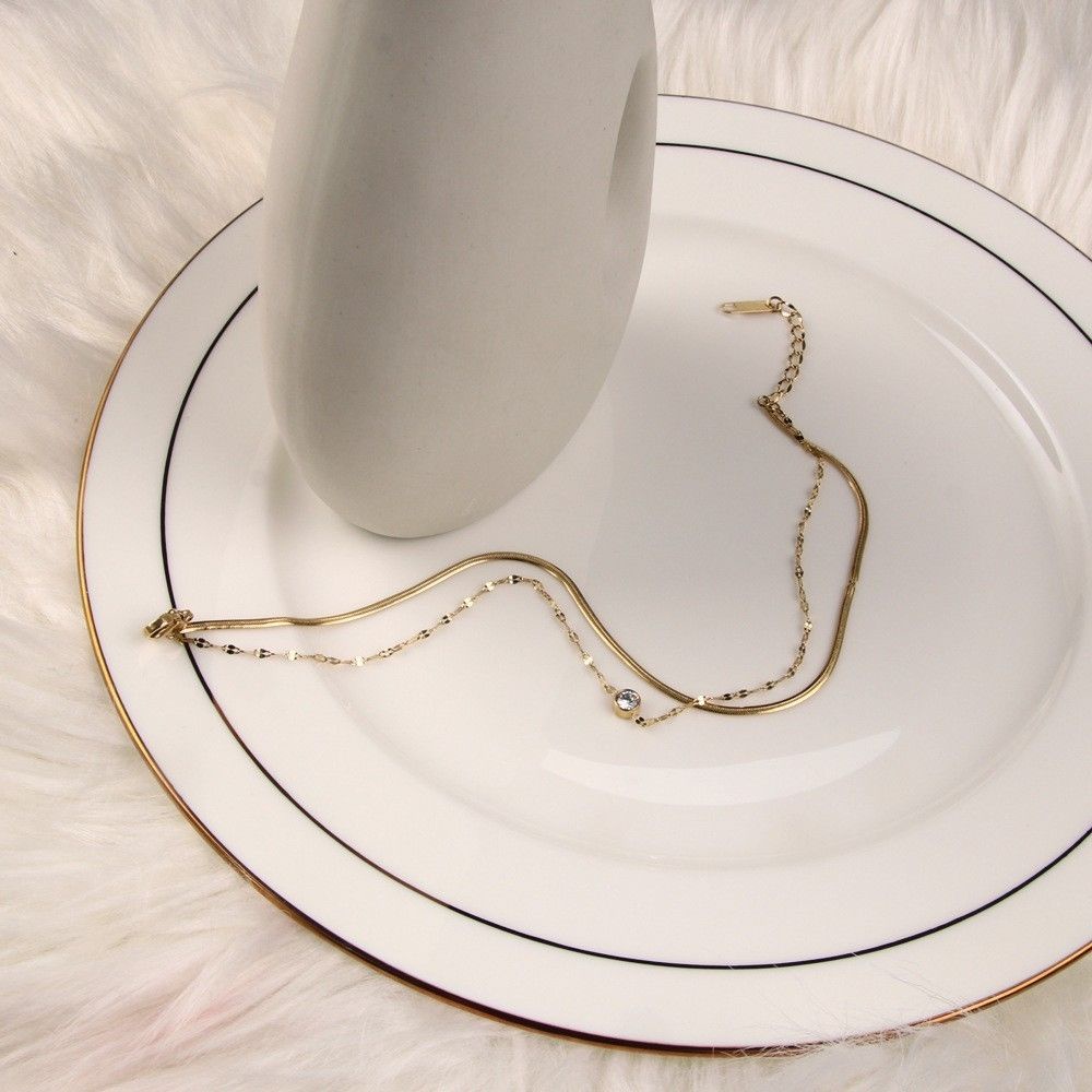 Lắc Chân Hai Lớp Bằng Thép Titan Mặt Hình Bướm Cá Tính Dễ Phối Đồ