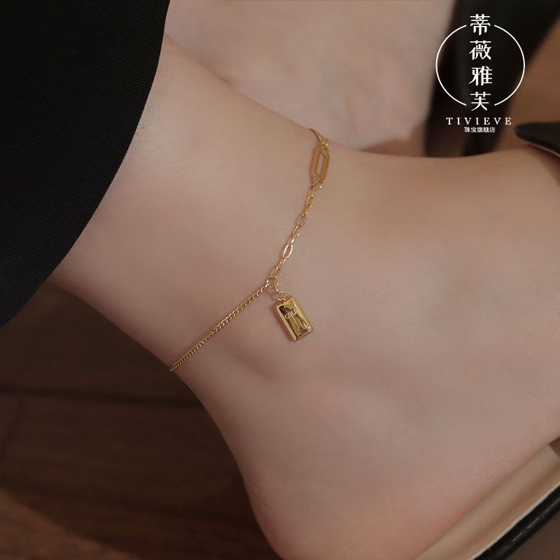 Lắc Chân Mạ Bạc 925 Phong Cách Âu Mỹ Sang Trọng Cho Nữ