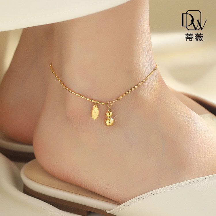 Lắc Chân Bạc 925 Hình Bầu Dục May Mắn Sang Trọng Phong Cách Hàn Quốc Cho Nữ