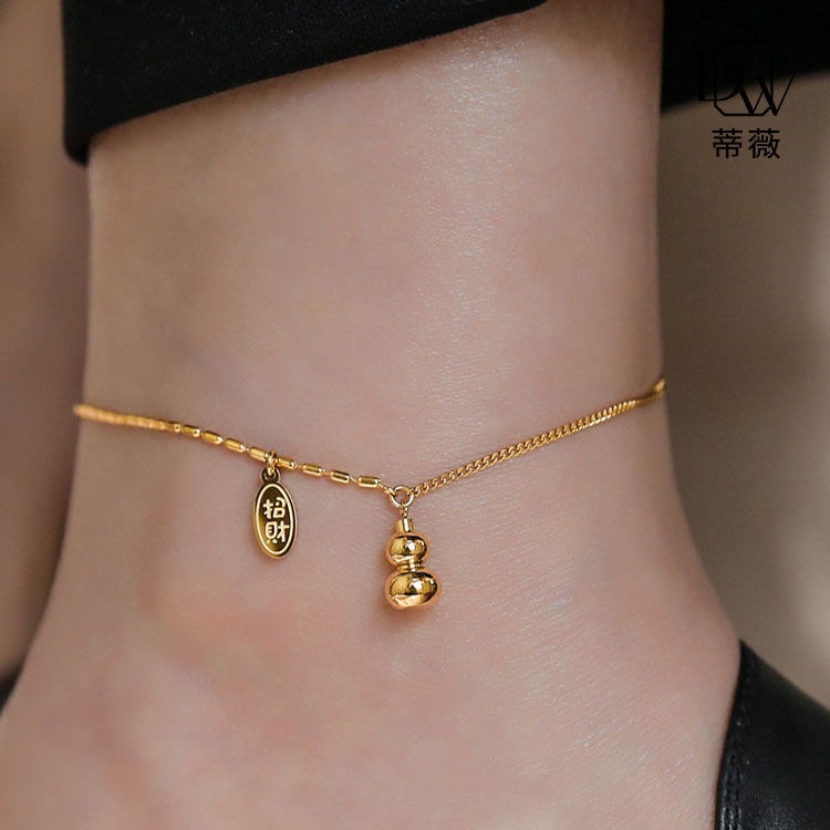 Lắc Chân Bạc 925 Hình Bầu Dục May Mắn Sang Trọng Phong Cách Hàn Quốc Cho Nữ