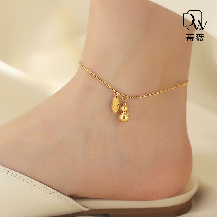 Lắc Chân Bạc 925 Hình Bầu Dục May Mắn Sang Trọng Phong Cách Hàn Quốc Cho Nữ