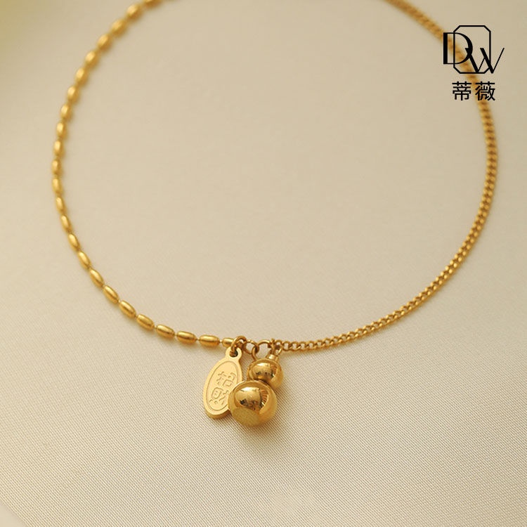 Lắc Chân Bạc 925 Hình Bầu Dục May Mắn Sang Trọng Phong Cách Hàn Quốc Cho Nữ