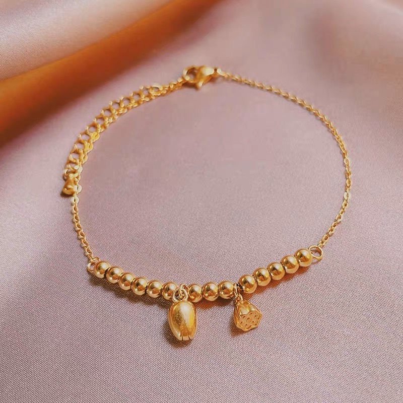 Lắc Chân Bằng Thép Titan Không Phai Hình Hoa Sen Cổ Tích Mới 2023 Cá Tính Cao Cấp ins