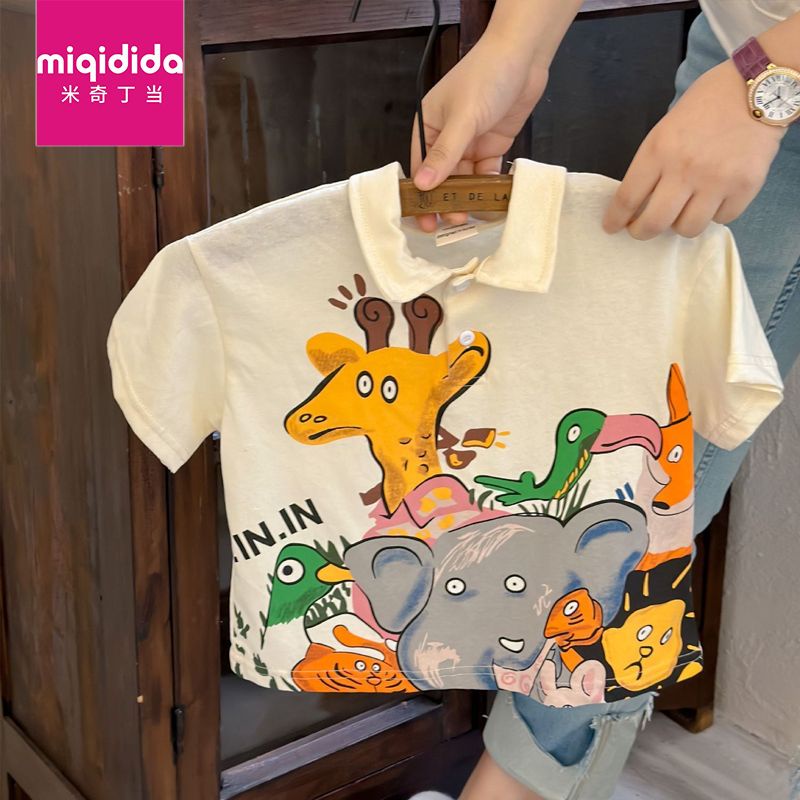 Áo Thun polo Cotton Ngắn Tay Thời Trang Mùa Hè Dành Cho Bé Trai Gái