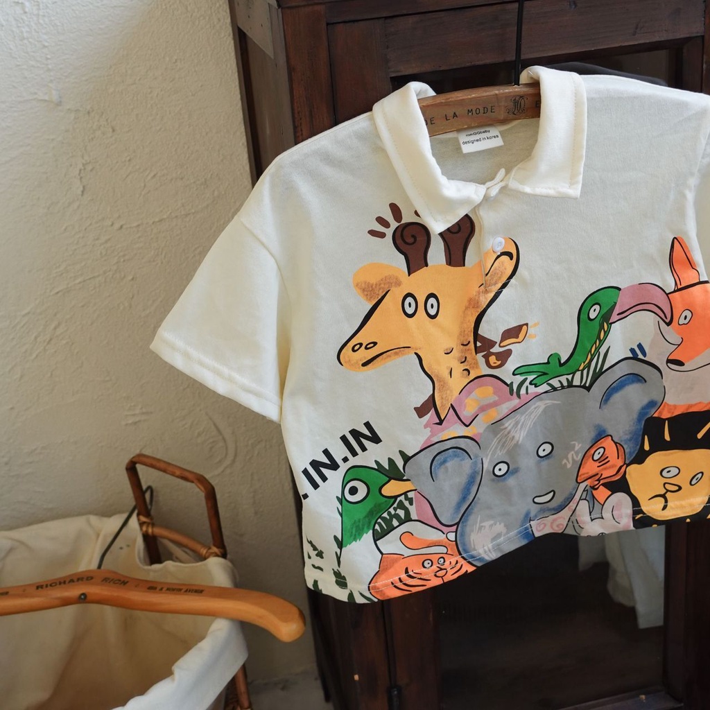 Áo Thun polo Cotton Ngắn Tay Thời Trang Mùa Hè Dành Cho Bé Trai Gái
