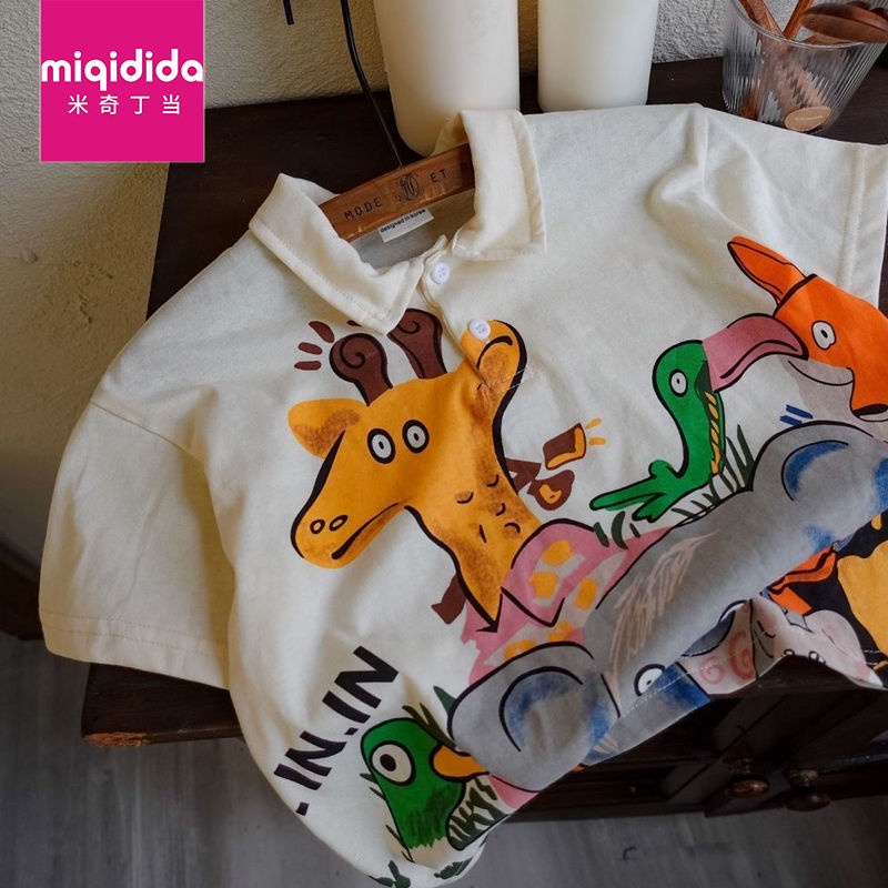 Áo Thun polo Cotton Ngắn Tay Thời Trang Mùa Hè Dành Cho Bé Trai Gái