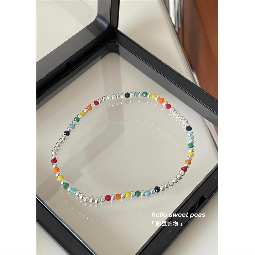 Hàng Mới Về Mới Lắc Chân Đính Hạt Cườm 15% Bạc 925 handmade Phong Cách Hàn Quốc