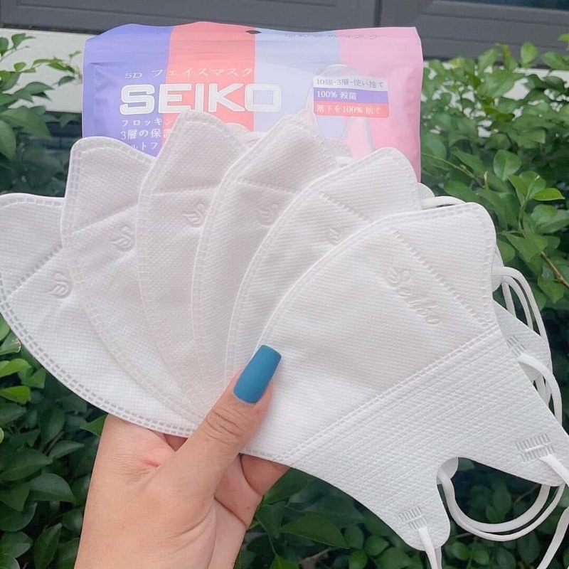 Set 110 Chiếc Khẩu Trang 5D Mask SEIKO, Hàng Cao Cấp Vải Không Dệt 3 Lớp Lọc Bụi