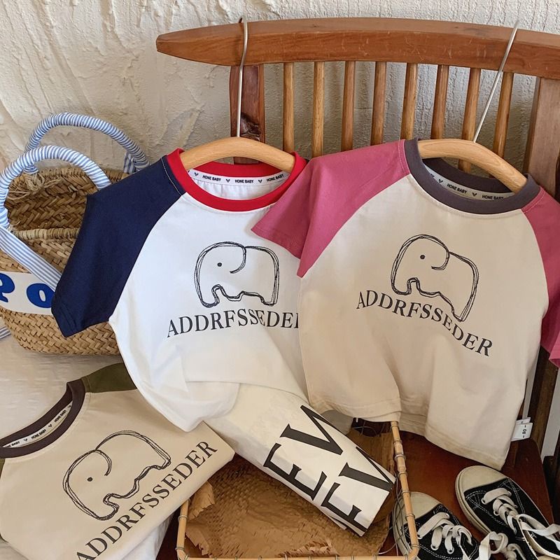 Áo Thun Tay Ngắn Chất Liệu Cotton Mỏng Nhẹ In Họa Tiết Hoạt Hình Thời Trang Mùa Hè Cho Bé Trai