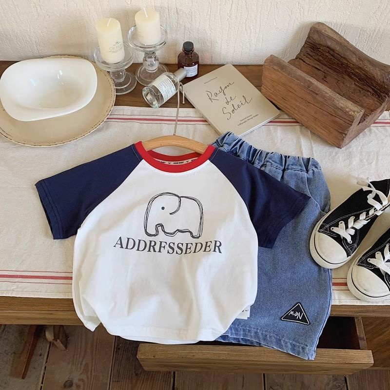 Áo Thun Tay Ngắn Chất Liệu Cotton Mỏng Nhẹ In Họa Tiết Hoạt Hình Thời Trang Mùa Hè Cho Bé Trai