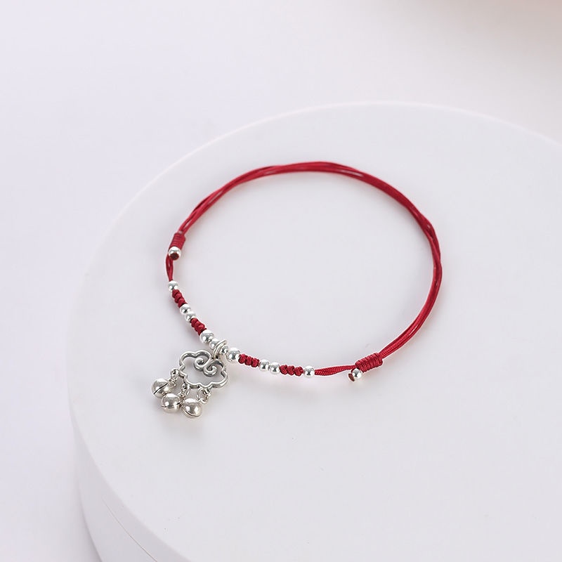 Lắc Chân Bện Dây Đỏ Đính Hạt An Toàn Tháo Gỡ Được Douyin Cho Nữ