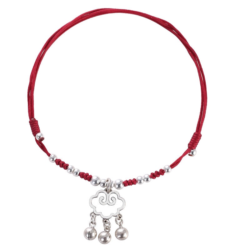 Lắc Chân Bện Dây Đỏ Đính Hạt An Toàn Tháo Gỡ Được Douyin Cho Nữ