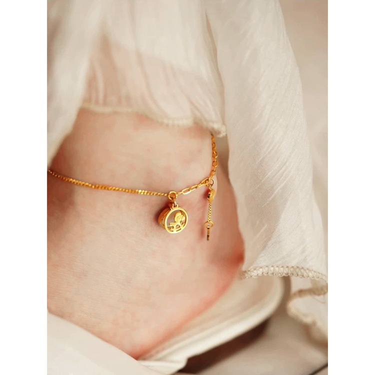 Chuỗi Bàn Chân [Mặc Trong Bồn Tắm] Thép Titan Mạ Vàng Thiết Kế Phong Phú Tức Thì Cho Nữ