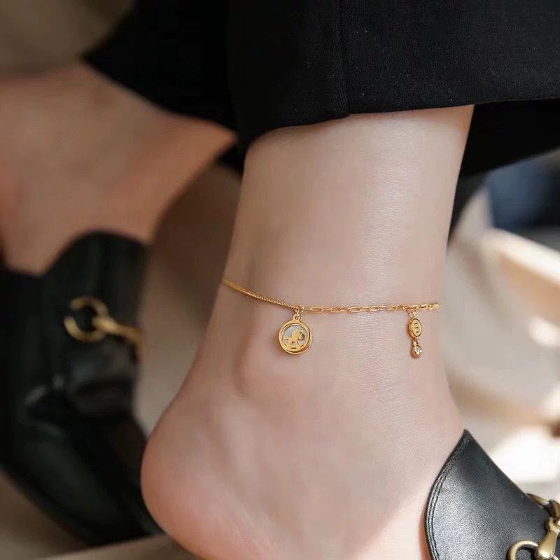 Chuỗi Bàn Chân [Mặc Trong Bồn Tắm] Thép Titan Mạ Vàng Thiết Kế Phong Phú Tức Thì Cho Nữ