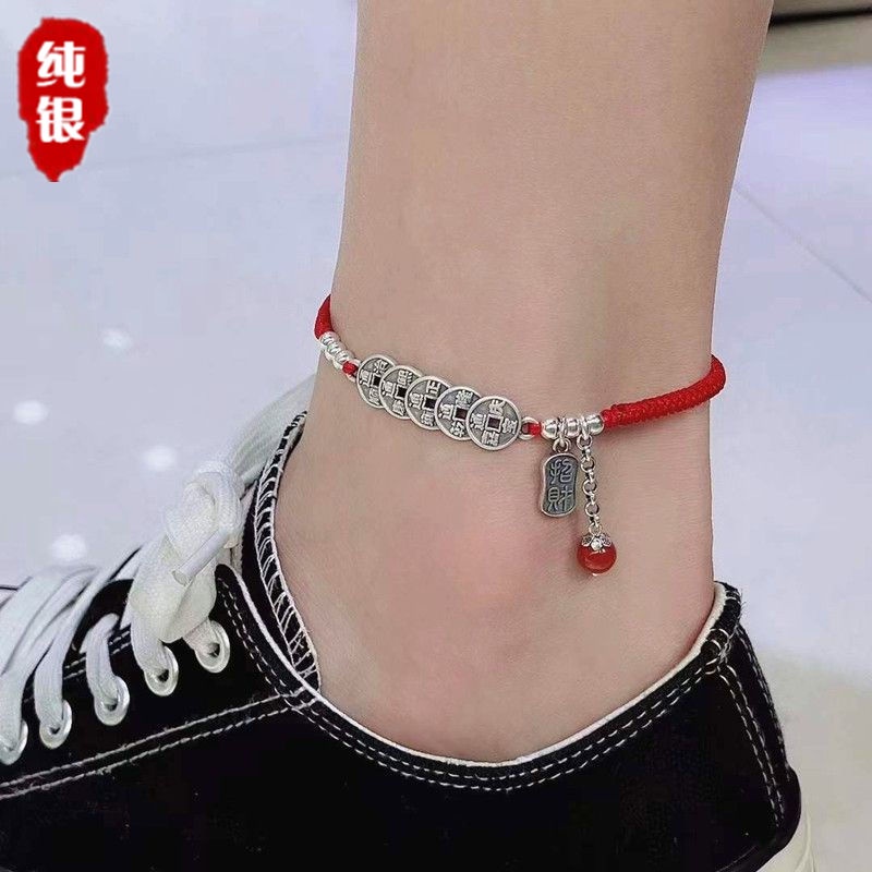 Vòng Đeo Chân Bằng Bạc 925 Đính Hạt Thời Trang Dành Cho Cả Nam Và Nữ