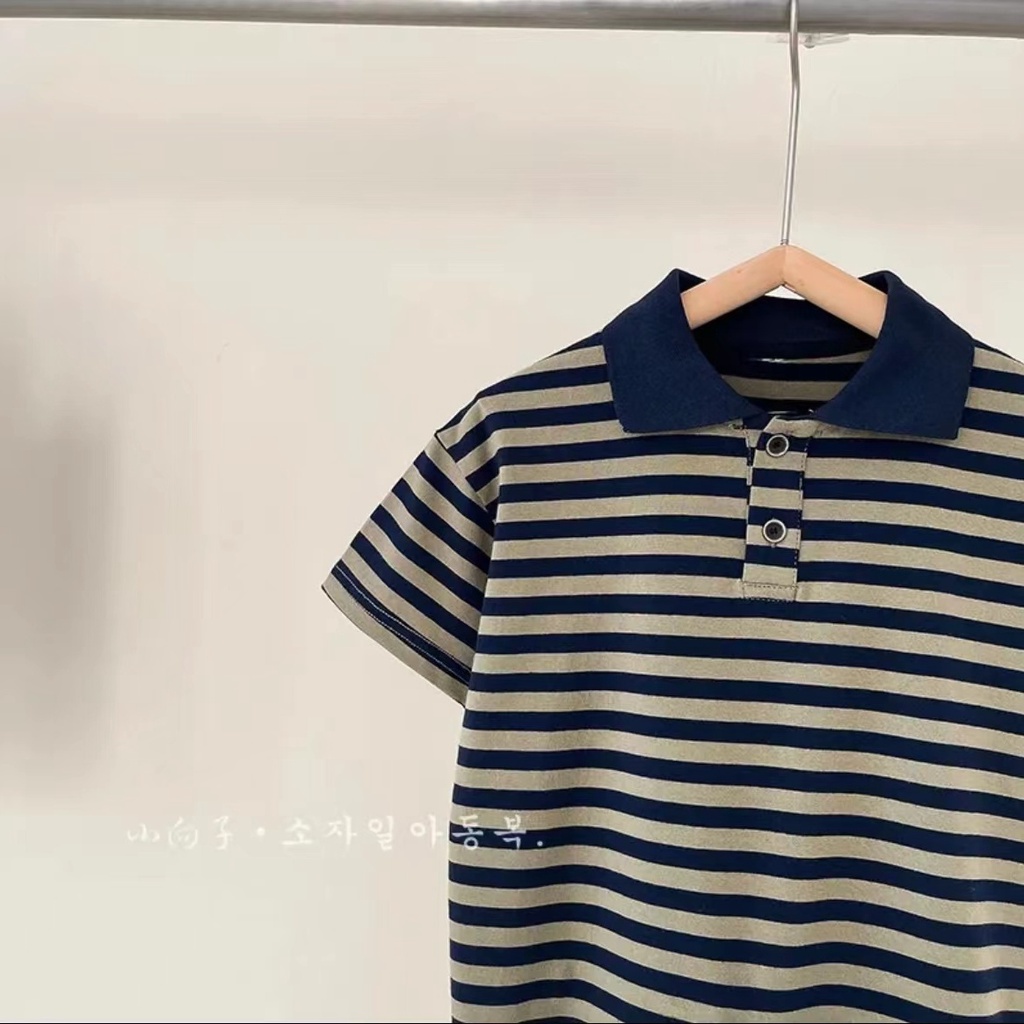 Áo Thun polo Tay Ngắn Bằng Cotton Thời Trang Mùa Hè Dành Cho Bé Trai