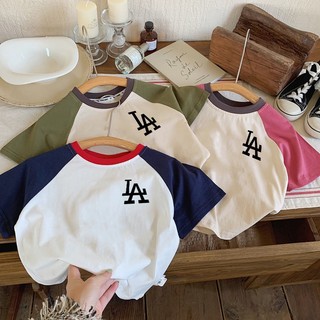 Áo thun cotton mỏng tay ngắn cổ tròn thời trang mùa hè cho bé