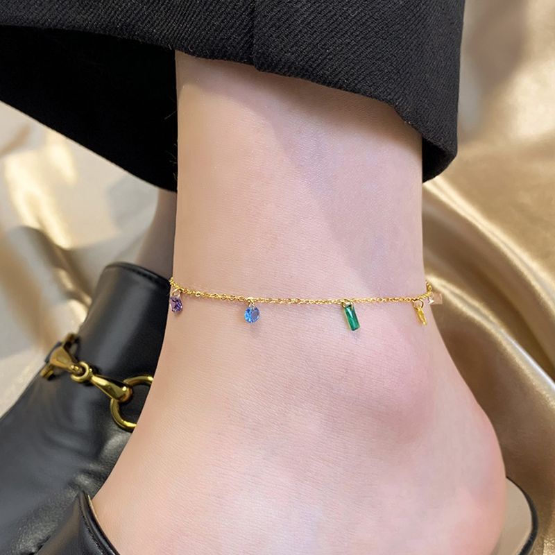 Lắc Chân Đính Đá Nhiều Màu Sắc Thiết Kế Mới Thời Trang 2023 Dành Cho Nữ