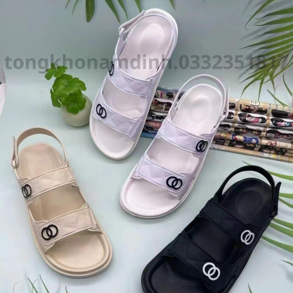 Dép quai hậu nữ - dép sandal nữ  2 quai ngang CC chất liệu cao su siêu nhẹ đi học